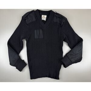 Brigade Quartermasters Woolly Pully Sweater Black Mens EU 40 100% Wool Military‎